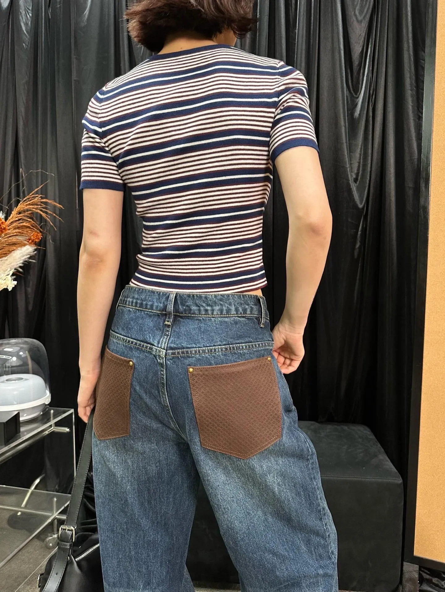 Louis Vuitton/Louis Vuitton back pocket leather jeans